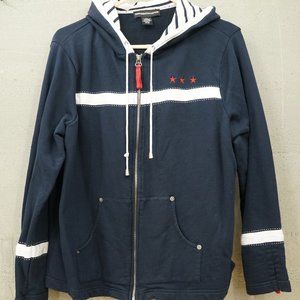 Vintage Norton McNaughton Ladies XL Knit Pullover Americana Sailor Top With Hood